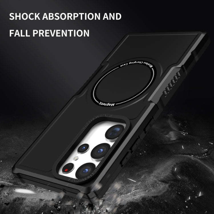 For Samsung Galaxy S23 Ultra 5G MagSafe Shockproof Armor Phone Case(Black)