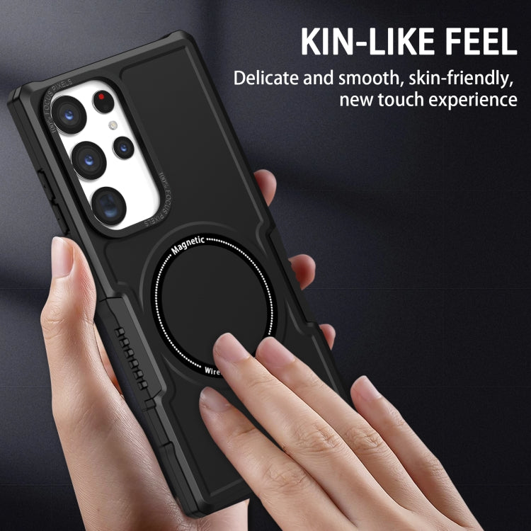 For Samsung Galaxy S23 Ultra 5G MagSafe Shockproof Armor Phone Case(Black)