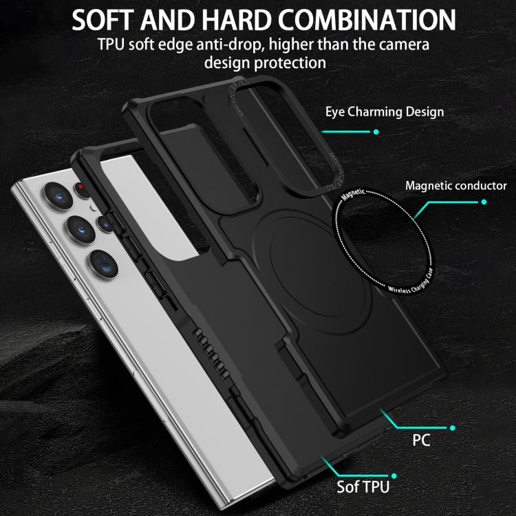 For Samsung Galaxy S23 Ultra 5G MagSafe Shockproof Armor Phone Case(Black)