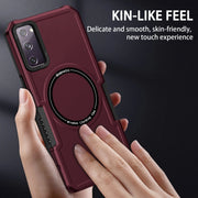 For Samsung Galaxy S20 FE MagSafe Shockproof Armor Phone Case(Wine Red)