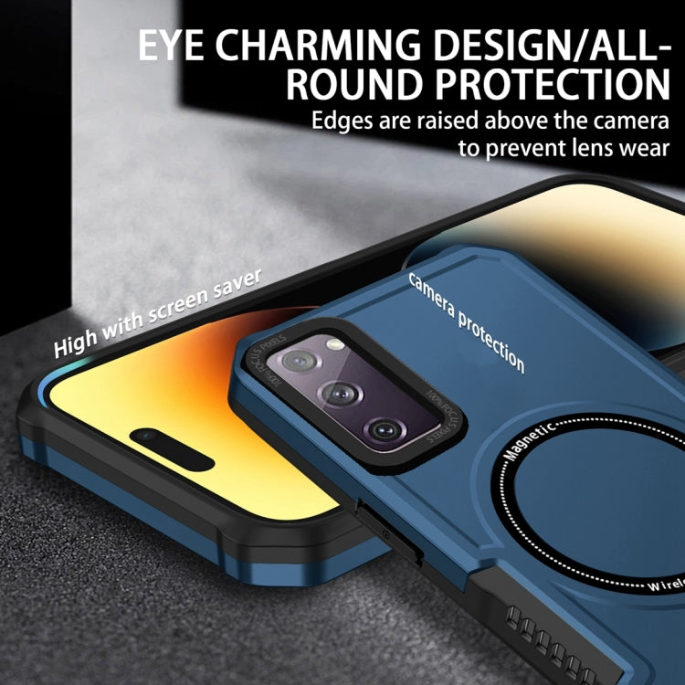 For Samsung Galaxy S20 FE MagSafe Shockproof Armor Phone Case(Dark Blue)
