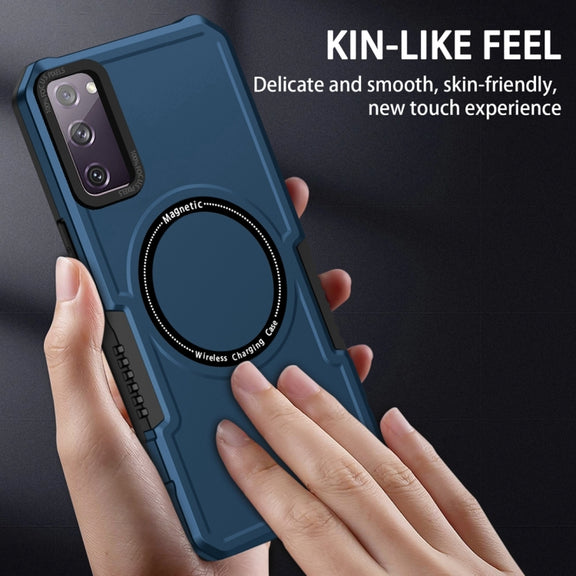 For Samsung Galaxy S20 FE MagSafe Shockproof Armor Phone Case(Dark Blue)