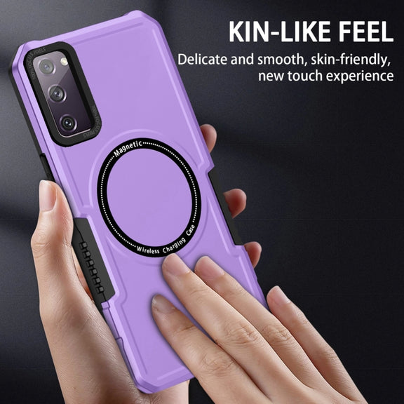 For Samsung Galaxy S20 FE MagSafe Shockproof Armor Phone Case(Purple)
