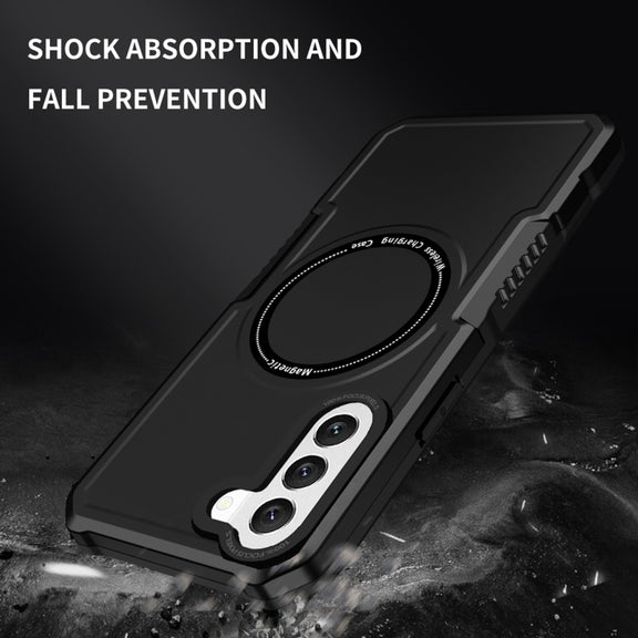 For Samsung Galaxy S22 5G MagSafe Shockproof Armor Phone Case(Black)