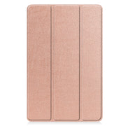 For Lenovo Tab P11 Gen 2 Custer Pure Color 3-Fold Holder Leather Smart Tablet Case(Rose Gold)