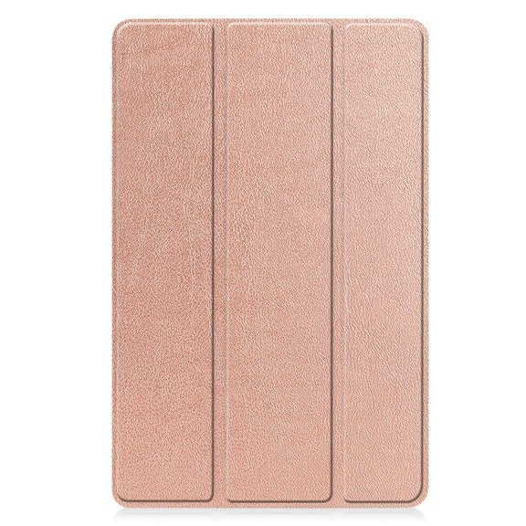 For Lenovo Tab P11 Gen 2 Custer Pure Color 3-Fold Holder Leather Smart Tablet Case(Rose Gold)