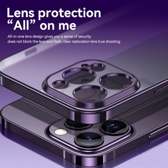 For iPhone 14 SULADA Electroplating Frosted All-inclusive TPU Phone Case(Purple)