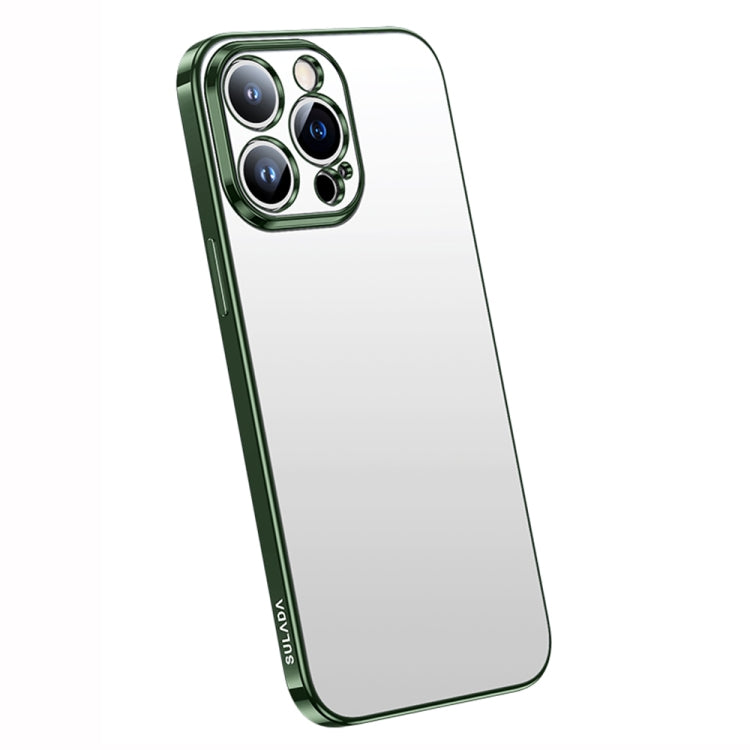 For iPhone 14 Pro SULADA Electroplating Frosted All-inclusive TPU Phone Case(Green)