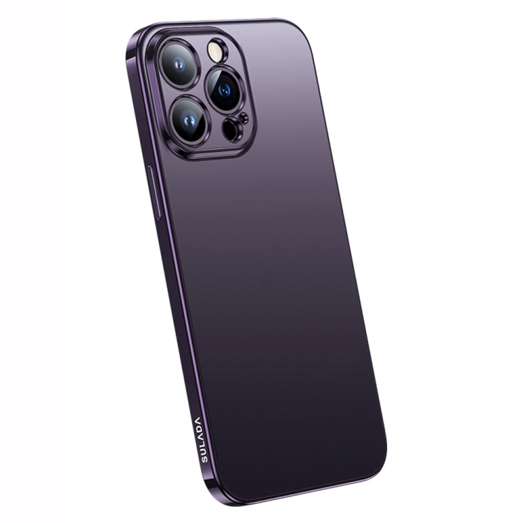 For iPhone 14 Pro Max SULADA Electroplating Frosted All-inclusive TPU Phone Case(Purple)