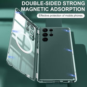 For Samsung Galaxy S22 Ultra 5G Lens Protector MagSafe Double Sided Magnetic Phone Case (Blue)