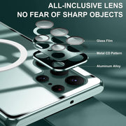 For Samsung Galaxy S22 Ultra 5G Lens Protector MagSafe Double Sided Magnetic Phone Case(Silver)