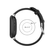 For Fitbit Versa 3 / Sense Genuine Leather Watch Band(Black)
