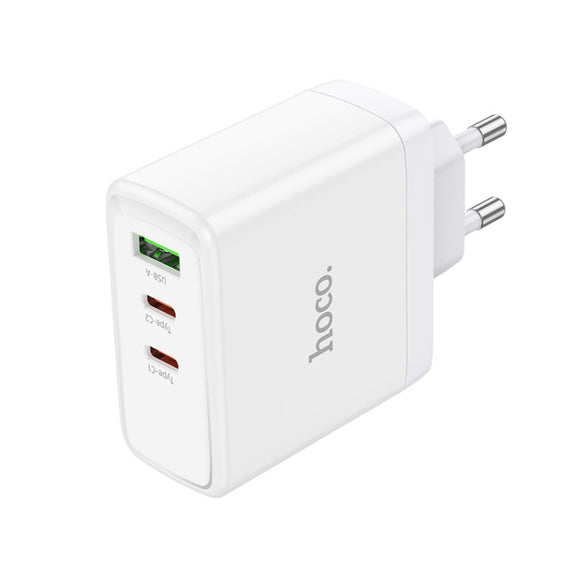 hoco N30 Glory PD 65W USB+ Dual USB-C/Type-C Interface Fast Charge Charger, EU Plug(White)