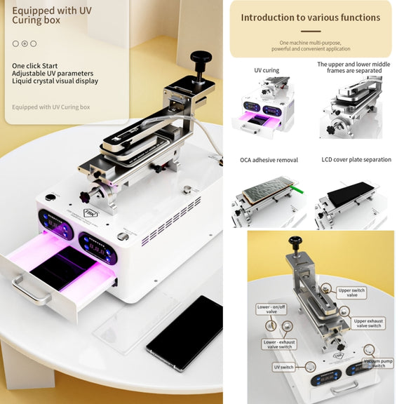 TBK 258S Intelligent Multi-function UV Cured Disassembly Machine, Plug:US Plug