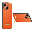 For iPhone 14 SULADA Famous Artisan Series Litchi Leather PC + TPU Phone Case(Orange) - iPhone 14 Cases by SULADA | Online Shopping South Africa | PMC TechLife | Buy Now Pay Later Mobicred
