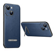 For iPhone 14 SULADA Famous Artisan Series Litchi Leather PC + TPU Phone Case(Blue) - iPhone 14 Cases by SULADA | Online Shopping South Africa | PMC TechLife | Buy Now Pay Later Mobicred