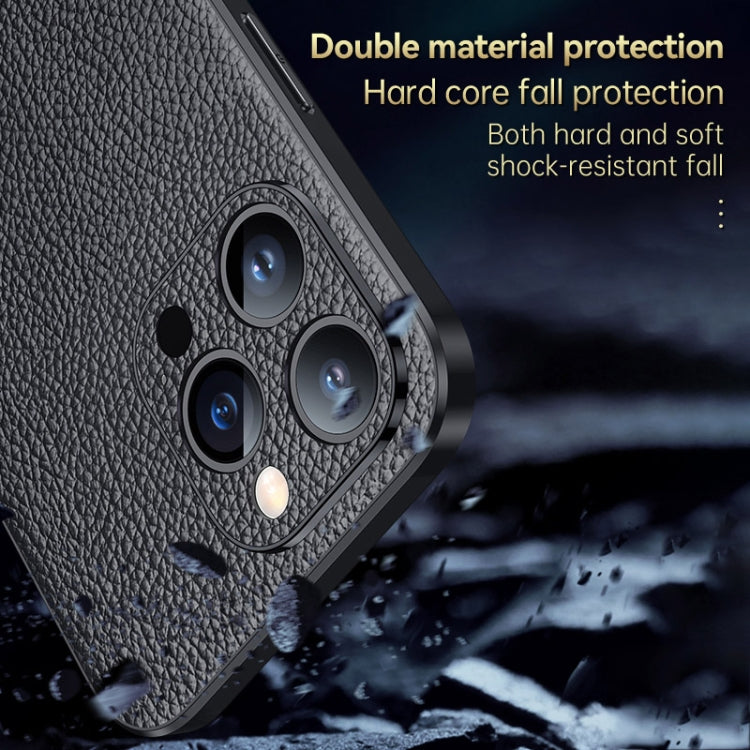 For iPhone 14 Pro Max SULADA Famous Artisan Series Litchi Leather PC + TPU Phone Case(Brown)