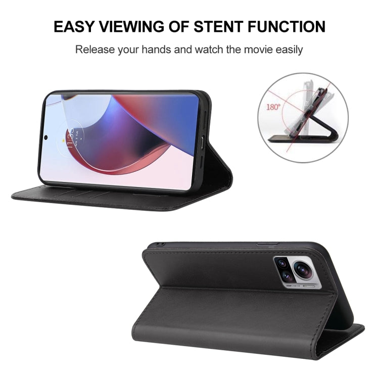 For Motorola Edge 30 Ultra Magnetic Closure Leather Phone Case(Black)