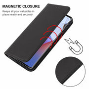 For Motorola Edge 30 Ultra Magnetic Closure Leather Phone Case(Black)