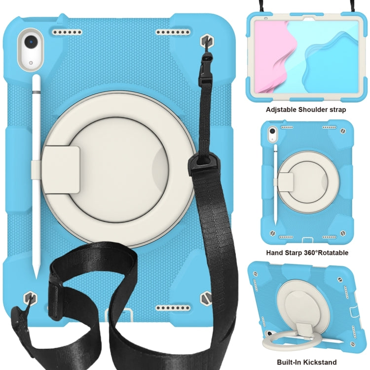 For iPad 2025 / 2022 360 Rotation PC+Silicone Tablet Case(Sky Blue)