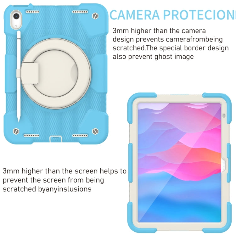 For iPad 2025 / 2022 360 Rotation PC+Silicone Tablet Case(Sky Blue)