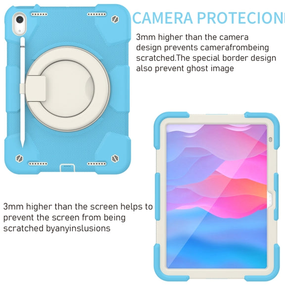 For iPad 2025 / 2022 360 Rotation PC+Silicone Tablet Case(Sky Blue)