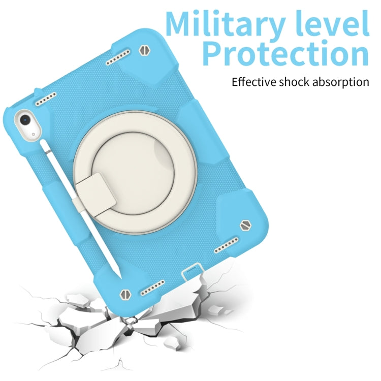 For iPad 2025 / 2022 360 Rotation PC+Silicone Tablet Case(Sky Blue)