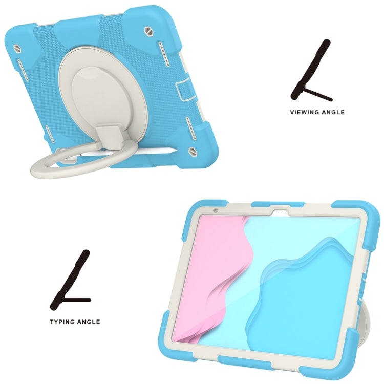 For iPad 2025 / 2022 360 Rotation PC+Silicone Tablet Case(Sky Blue)