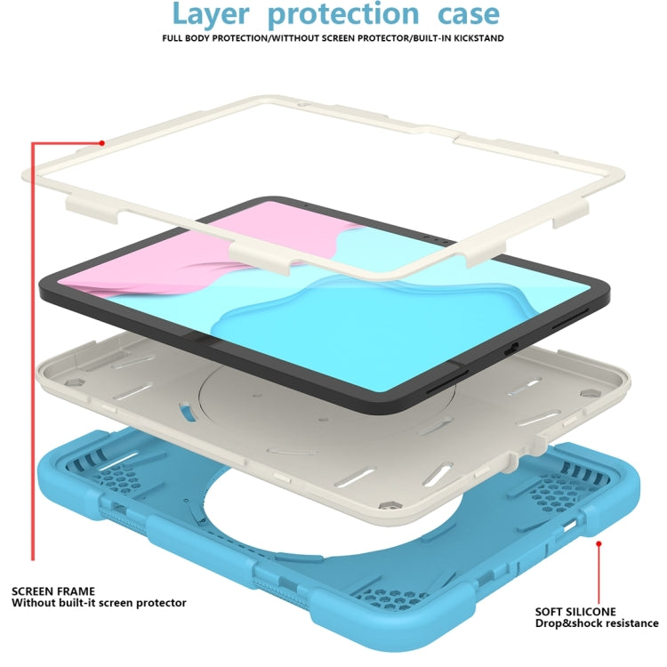 For iPad 2025 / 2022 360 Rotation PC+Silicone Tablet Case(Sky Blue)