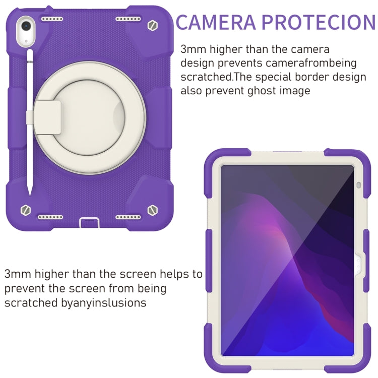 For iPad 2025 / 2022 360 Rotation PC+Silicone Tablet Case(Catharanthus Roseus)