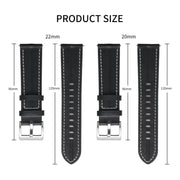 For Realme Watch 3/Amazfit GTR4/4 Pro Universal Grooved Genuine Leather Watch Band(Coffee)