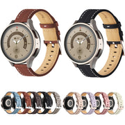 For Realme Watch 3/Amazfit GTR4/4 Pro Universal Grooved Genuine Leather Watch Band(Grey)