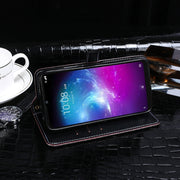 For ZTE Blade A5 2020 idewei Crocodile Texture Horizontal Flip Leather Case with Holder & Card Slots & Wallet(Dark Blue)