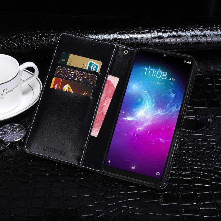For ZTE Blade A5 2020 idewei Crocodile Texture Horizontal Flip Leather Case with Holder & Card Slots & Wallet(Dark Blue)