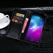 For ZTE Blade A5 2020 idewei Crocodile Texture Horizontal Flip Leather Case with Holder & Card Slots & Wallet(Dark Blue)