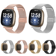 For Fitbit Versa 3 / Sense Milan Buckle Metal Watch Band(Rose Gold)
