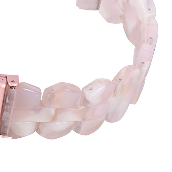 For Fitbit Versa 3 / Sense Universal Rhombus Resin Watch Band(Pink Flower)