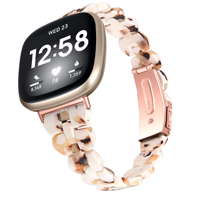 For Fitbit Versa 3 / Sense Universal Rhombus Resin Watch Band(Nougat)
