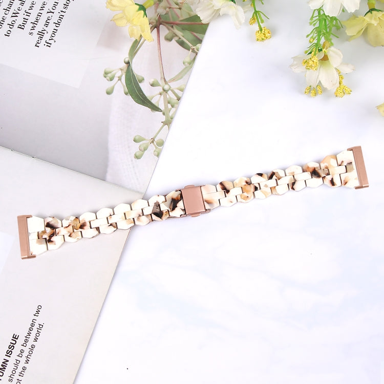 For Fitbit Versa 3 / Sense Universal Rhombus Resin Watch Band(Nougat)