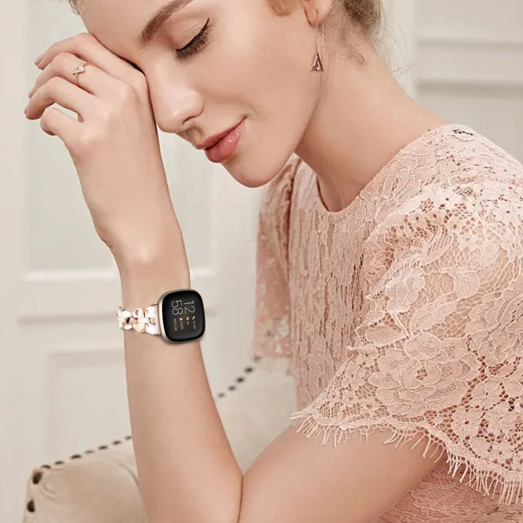 For Fitbit Versa 3 / Sense Universal Rhombus Resin Watch Band(Nougat)