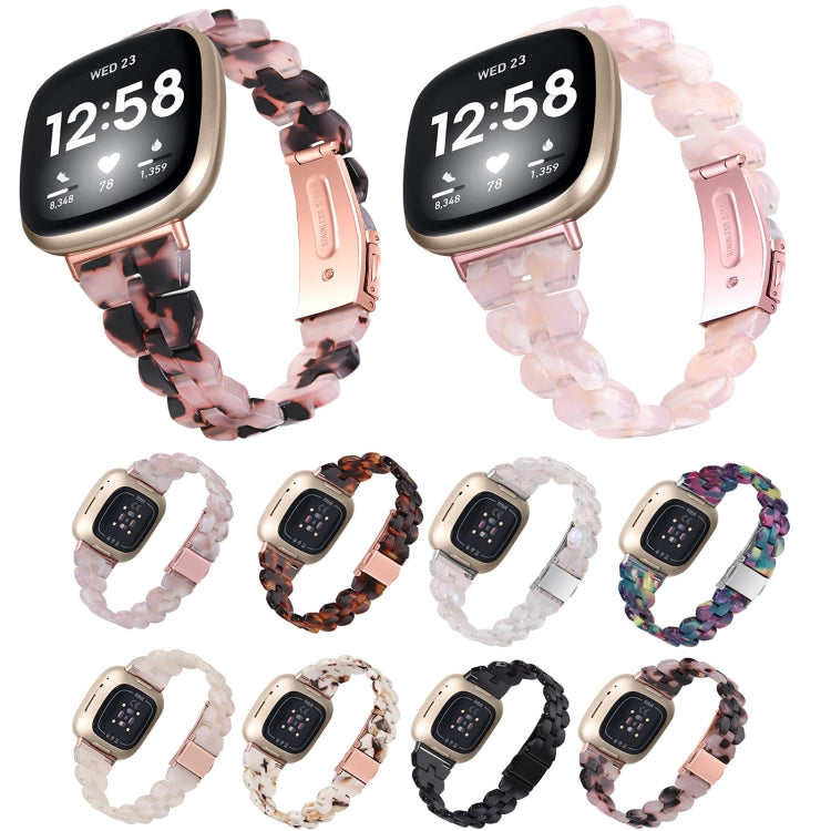 For Fitbit Versa 3 / Sense Universal Rhombus Resin Watch Band(Nougat)