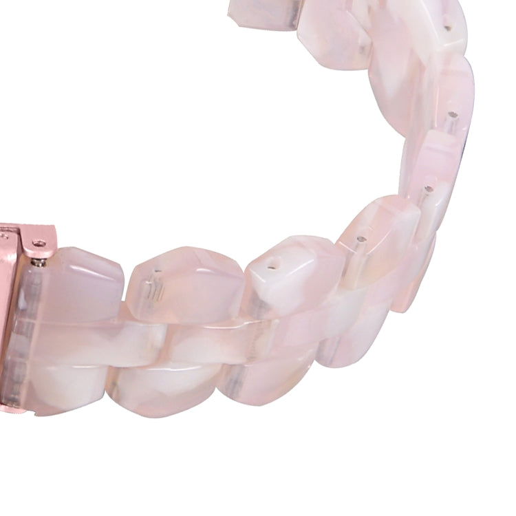 For Fitbit Versa 4 / Sense 2 Universal Rhombus Resin Watch Band(Pink Flower)