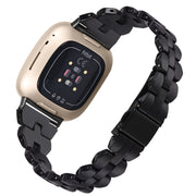 For Fitbit Versa 4 / Sense 2 Universal Rhombus Resin Watch Band(Black)