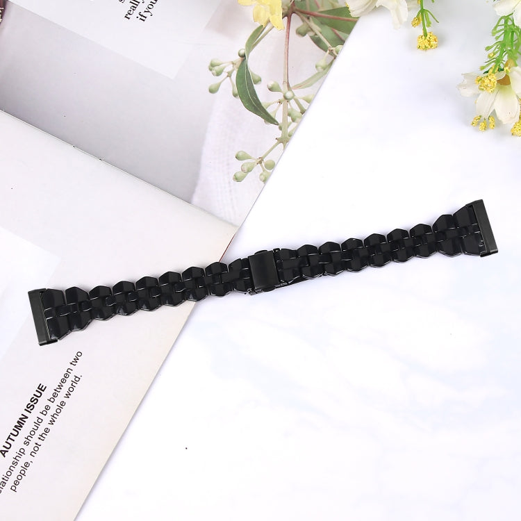 For Fitbit Versa 4 / Sense 2 Universal Rhombus Resin Watch Band(Black)