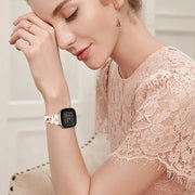 For Fitbit Versa 4 / Sense 2 Universal Rhombus Resin Watch Band(Nougat)