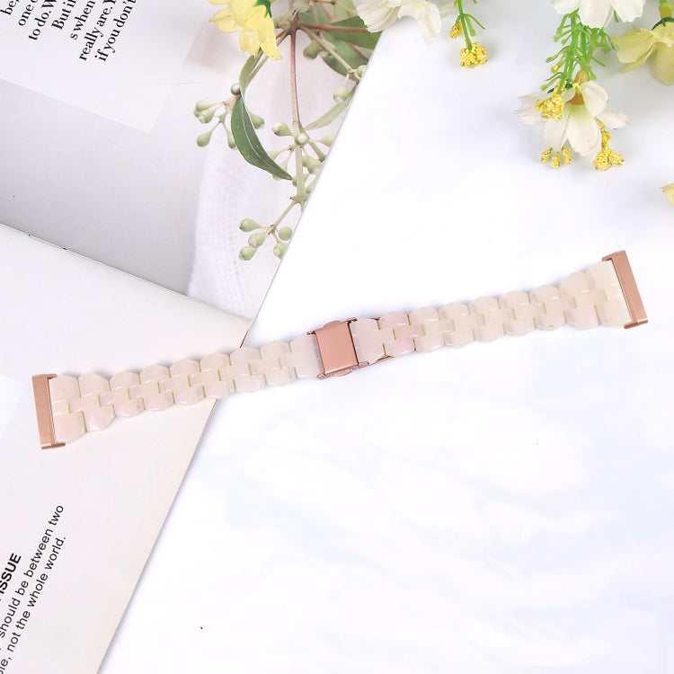 For Fitbit Versa 4 / Sense 2 Universal Rhombus Resin Watch Band(Mermaid Pink)