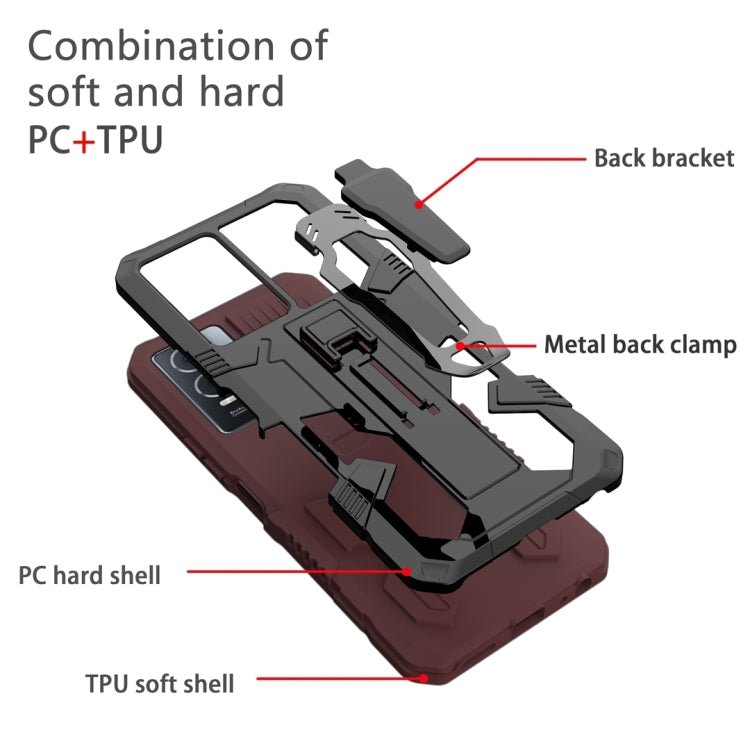 For Samsung Galaxy A14 5G Armor Warrior Shockproof PC + TPU Phone Case(Brown)