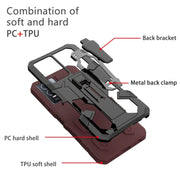 For Samsung Galaxy A14 5G Armor Warrior Shockproof PC + TPU Phone Case(Brown)