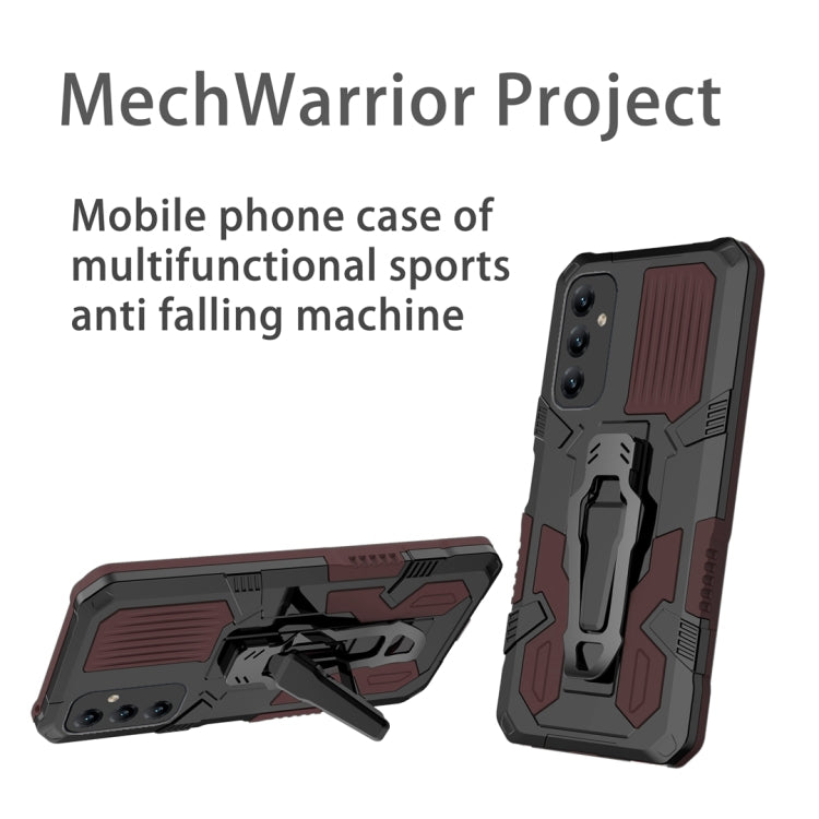 For Samsung Galaxy A14 5G Armor Warrior Shockproof PC + TPU Phone Case(Brown)