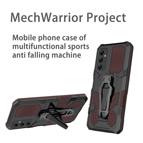 For Samsung Galaxy A14 5G Armor Warrior Shockproof PC + TPU Phone Case(Brown)
